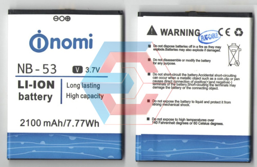Батарея (аккумулятор) Nomi NB-53 i502 , 2100 mAh 3.7V Б.У Батарея (аккумулятор) Nomi NB-53 i502 , 2100 mAh 3.7V Б.У