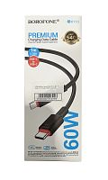 USB-кабель (шнур) Borofone BX110 Type-C to Type-C 60W (Чорний)