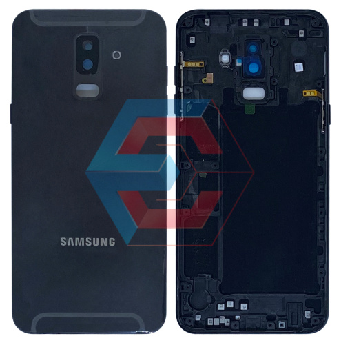 Крышка задняя в сборе с кнопками и шлейфами Samsung A605 Galaxy A6+ (2018) Черная оригинал PRC