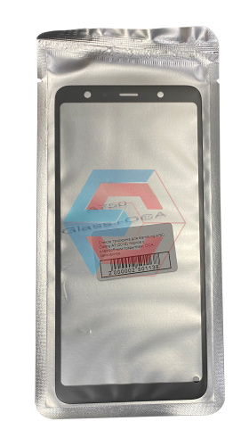 Стекло тачскрина для Samsung A750 Galaxy A7 (2018) Черное с олеофобным покрытием, OCA, закалённое