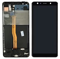 дисплей + сенсор samsung a750 2018 черный в рамке orinew - стоимость