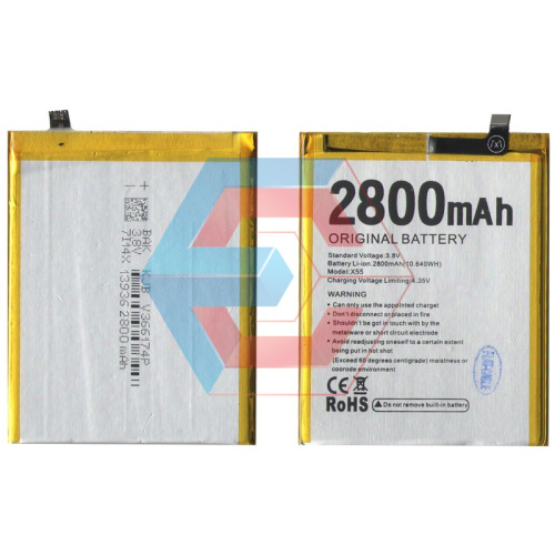 Батарея (акумулятор) Doogee X55 (3,8 V 2000 mAh) - ёмкость, состояние, распиновка