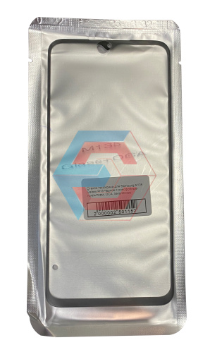 Стекло тачскрина для Samsung M135 Galaxy M13 Черное с олеофобным покрытием, OCA, закалённое