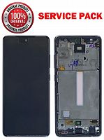 дисплей + сенсор samsung a525 galaxy a52 a526 a528 (2021) чорний у рамці 100% service pack - стоимость, партномер