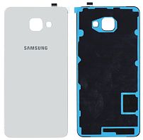 Крышка задняя Samsung A710F Galaxy A7 (2016) Белая стекло оригинал PRC