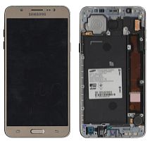 Дисплей + сенсор Samsung i710 Galaxy J7 золотой с рамкой Б.У(оригинал)