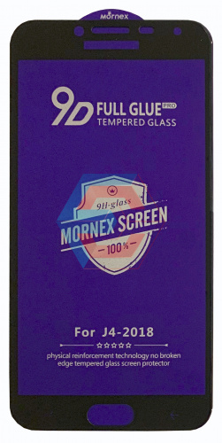 Защитное стекло 9D для Samsung J400 Galaxy J4 (2018)  Черный (Тех пак)