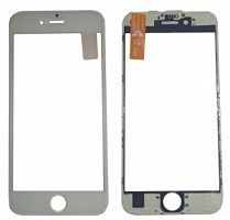 Стекло тачскрина для iPhone 6S с рамкой и OCA плёнкой Белое
