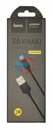 Usb кабель (шнур) Hoco X6 KHAKI Lightning (1m) Черный