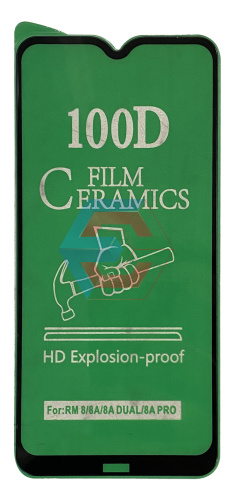 Защитное стекло Film Ceramic для Xiaomi Redmi 8/8A Черное Без упаковки