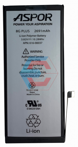 Батарея (акумулятор) для iPhone 8 Plus 100% ємності (Aspor) 2691mAh - ёмкость, состояние, распиновка фото 2