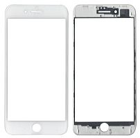 Стекло тачскрина для iPhone 8 Plus с рамкой и OCA плёнкой Белое