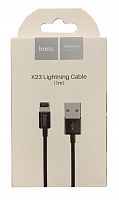 Usb кабель (шнур) Hoco X23 Skilled Lightning (1m) Черный