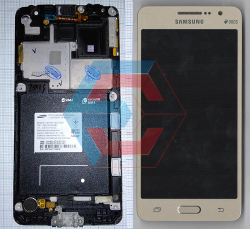 Дисплей Samsung G531 + тачскрин Золотой (Б.у) следы пользования