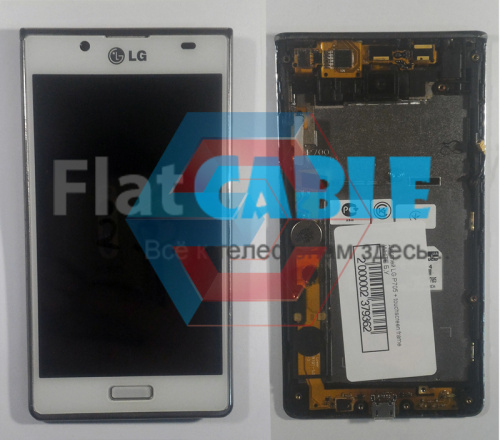 Дисплей LG P705 + сенсор с рамкой белый б.у.