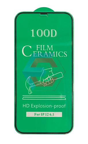 Защитное стекло Film Ceramic для Apple Iphone 12 / 12 Pro Черное Без упаковки