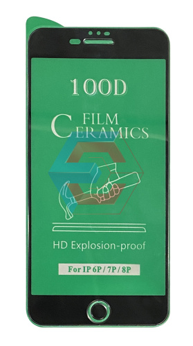 Защитное стекло Film Ceramic для Apple Iphone 7 Plus / 8 Plus Черное Без упаковки