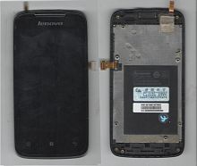 Дисплей + сенсор Lenovo A390t чорный С РАМКОЙ Б.У