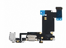 Шлейф для iPhone 6s Plus зарядки Белый с разьёмом Hands-Free и микрофоном