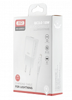 Сетевое зарядное устройство (СЗУ) XO L92D QC3.0 18W + Lightning Cable (Белый)