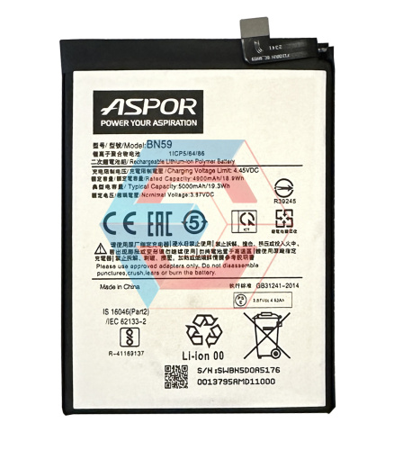 Батарея (акумулятор) BN59 для Xiaomi Redmi Note 10/ Redmi Note 10s 100% ємності (Aspor) Батарея (акумулятор) BN59 для Xiaomi Redmi Note 10/ Redmi Note 10s 100% ємності (Aspor) - ёмкость, состояние, распиновка