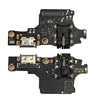 Нижняя плата Huawei Honor 10 с конектором зарядки + микрофон + компоненты