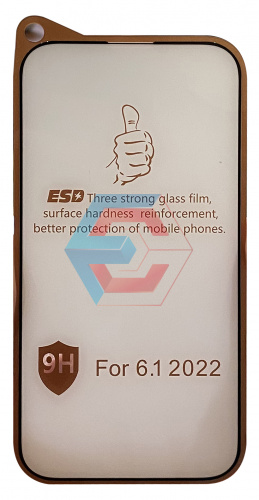 Защитное стекло 9H Design для iPhone 14 Pro Черное