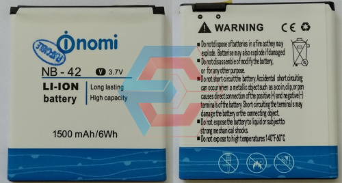 Батарея (аккумулятор) Nomi NB-42 i401,1500 mAh 3.7V Б.У Батарея (аккумулятор) Nomi NB-42 i401,1500 mAh 3.7V Б.У