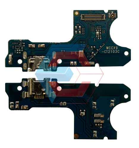 Нижняя плата Huawei Y7 Pro 2019 с конектором зарядки + микрофон + компоненты