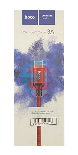 USB-кабель (шнур) Hoco X14 Times Speed Type-C Червоно-Чорний USB-кабель (шнур) Hoco X14 Times Speed Type-C Червоно-Чорний