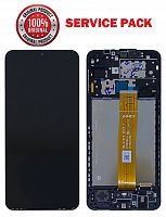 дисплей + сенсор samsung a125 a12 (2021) чорний з рамкою оригінал 100% service pack gh82-24490a - стоимость, партномер