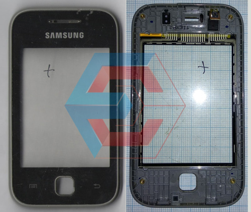 Сенсор Samsung S5360 чёрный в рамке Б.у (следы пользования) Сенсор Samsung S5360 чёрный в рамке Б.у (следы пользования)