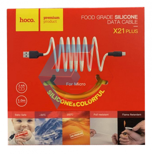 Usb кабель (шнур) Hoco X21 Plus Silicone micro (1m) Черно - желтый