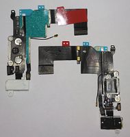 Шлейф зарядки/USB с Hands-Free для iPhone 5s белый оригинал (Китай)