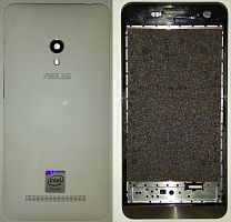 Крышка задняя Asus ZenFone 5 Белая со средней частью Б.У