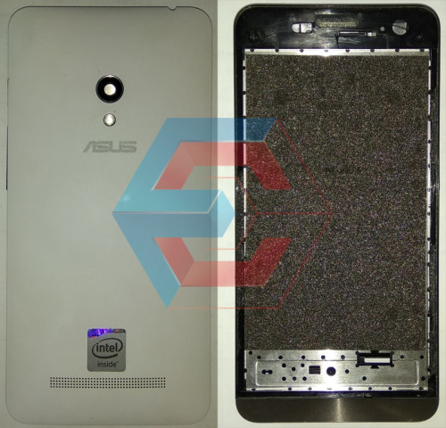 Крышка задняя Asus ZenFone 5 Белая со средней частью Б.У