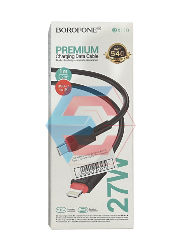 USB-кабель (шнур) Borofone BX110 Type-C to Lightning PD27W (Чорний) USB-кабель (шнур) Borofone BX110 Type-C to Lightning PD27W (Чорний)