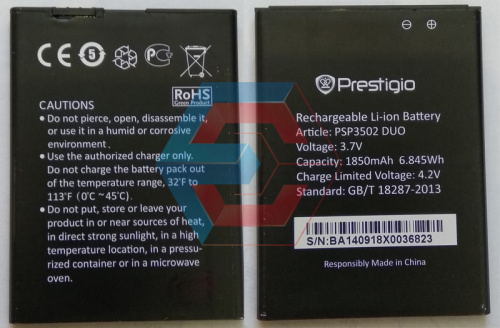 Батарея (аккумулятор) для Prestigio PSP3502 (3.8V 1850mAh) оригинал Китай - ёмкость, состояние, распиновка