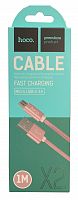 Usb кабель (шнур) Hoco X2 Knitted micro (1m) Розово - золотой