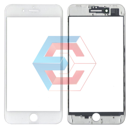 Стекло тачскрина для iPhone 8 Plus с рамкой и OCA плёнкой Белое