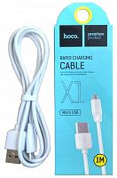 Usb кабель (шнур) Hoco X1 Rapid micro Белый (1 м)
